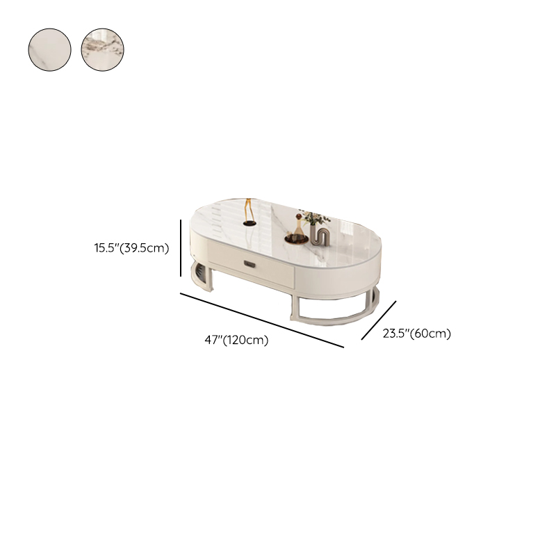 Elliptical Accent Table with Dual-base and Rawhide Upholstery - image 13