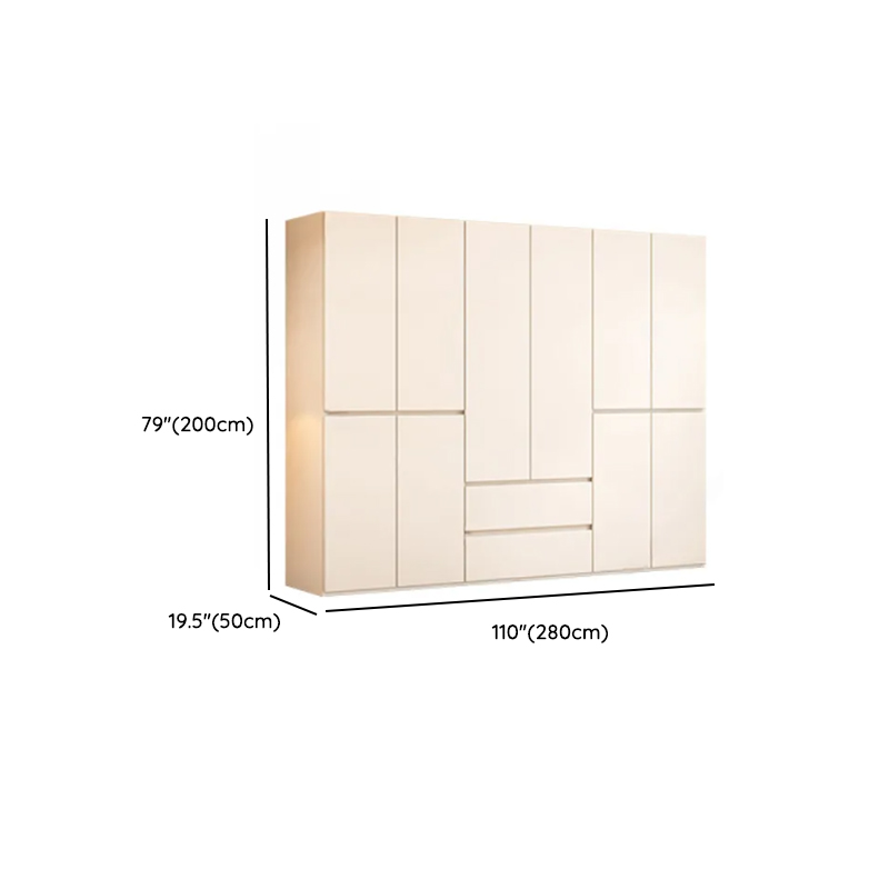 White Minimalist Wooden Independent Wardrobe Closet with 2 Drawers, Soft Close Door, and Interior Shelves - image 20