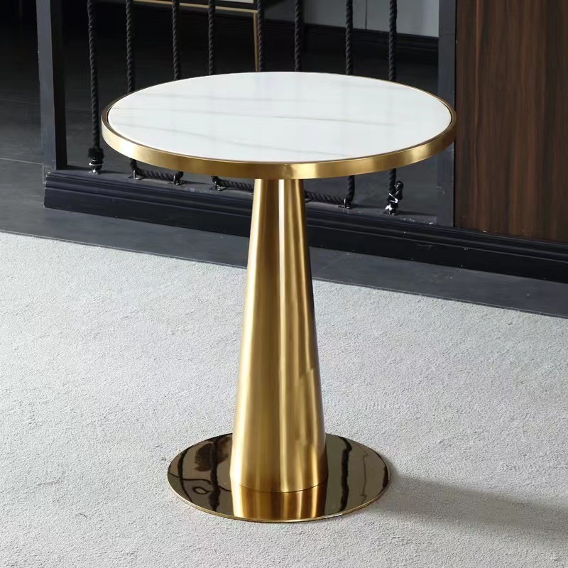 Glamorous Rounded Stone Dining Table for 2, Scratch-proof and Fixed Mechanism - image 7