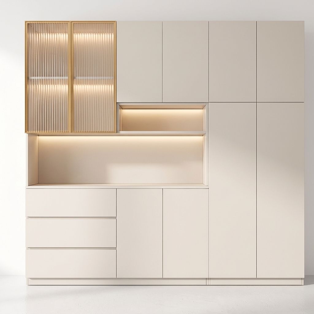 Trendy Sideboard with 3 Drawers, Cupboard, Wide/Standard/Narrow Sizes, 2/1 Shelves, Cabinets, and Glass-panel Door - image 18