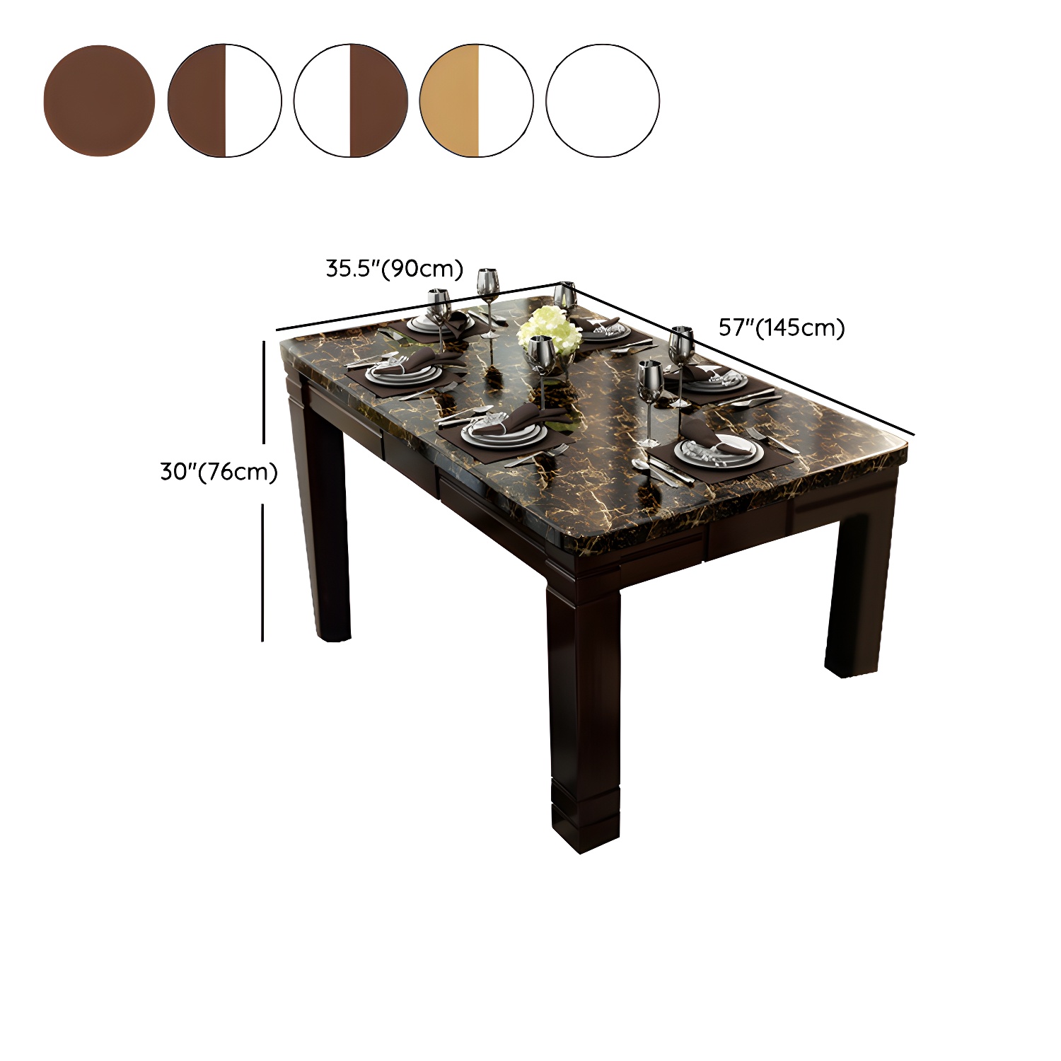 7 Piece Contemporary Rectangle Shape Dining Table Set with Chair - image 13