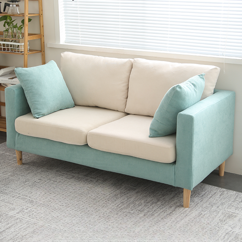 Cream/Dove Grey/Cerulean Loveseat with Slipcover, Wide Pillow Back, Receptacle and 2 Pillows - image 22