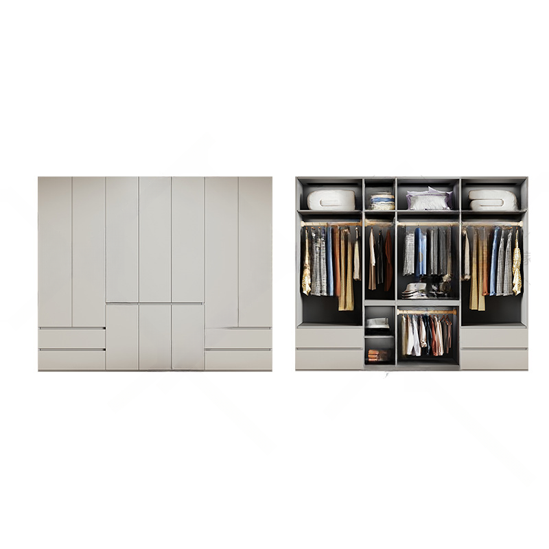 Cream Trendy Reclaimed Wood Wardrobe Armoire with Soft Close Drawer, Soft Close Door, Interior Shelves, and Clothing Rod - image 12