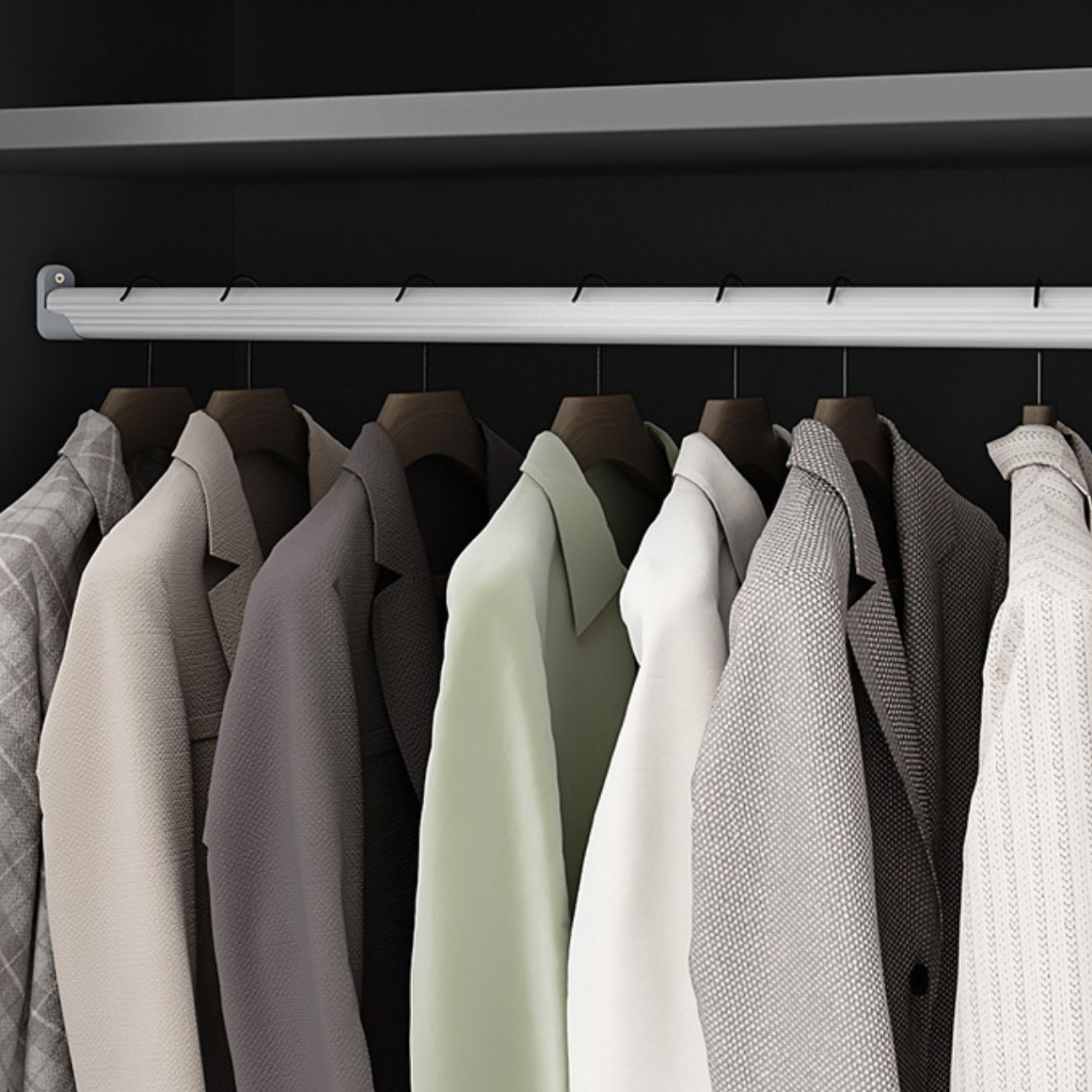 Modern White Wood Frame Wardrobe Freestanding Wardrobe with Sliding Glass Doors - image 7