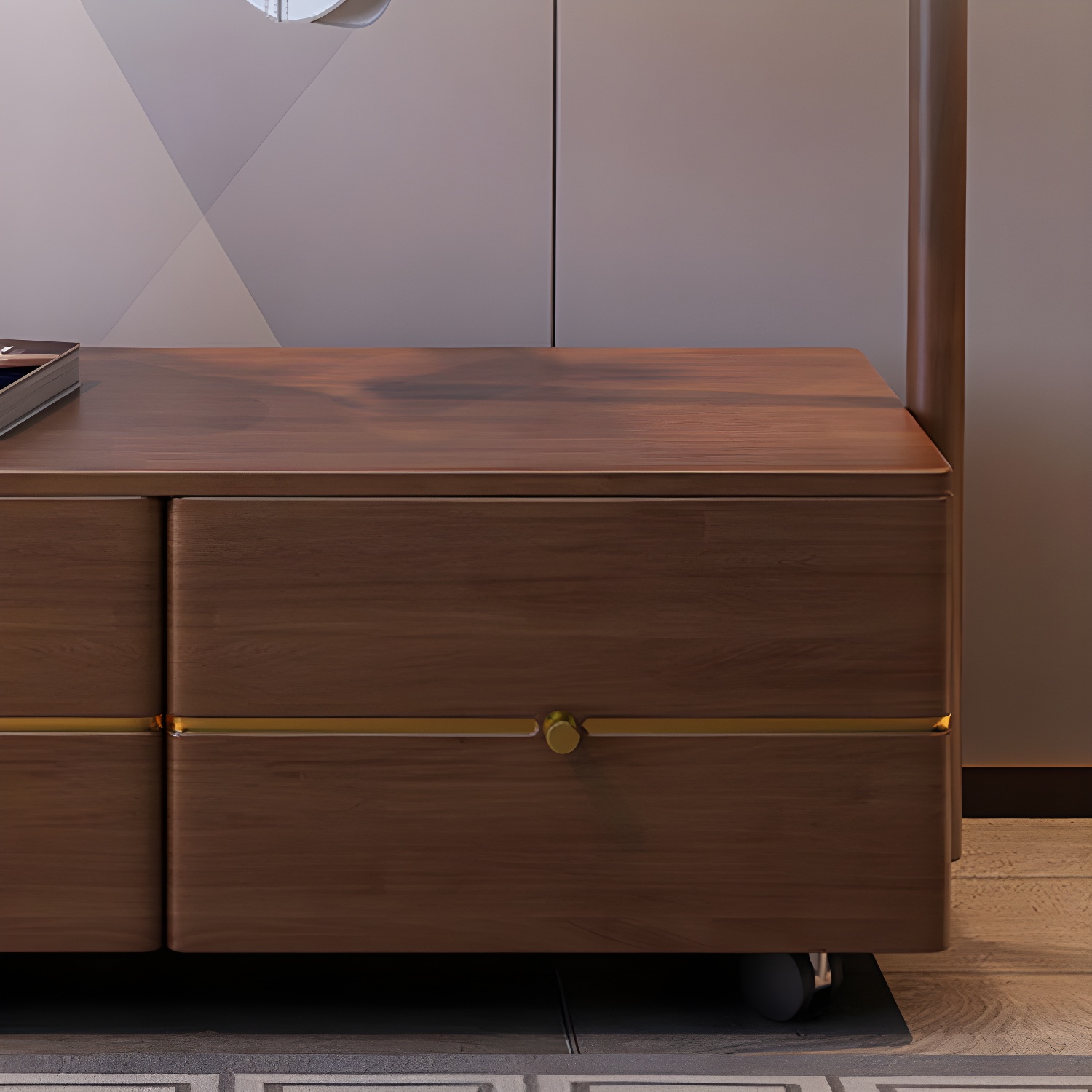 Contemporary Movable Wardrobe Wooden Bedroom Armoire with Drawers - image 12