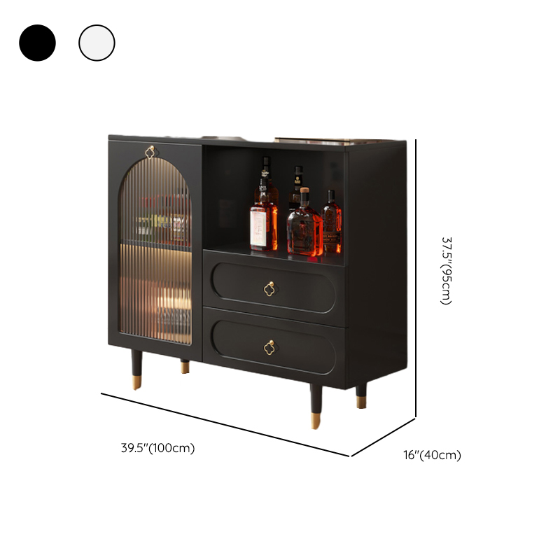 Glamorous Engineered Wood Buffet Table with 2 Drawers, Glass-panel Door and Adaptable Shelf - image 11