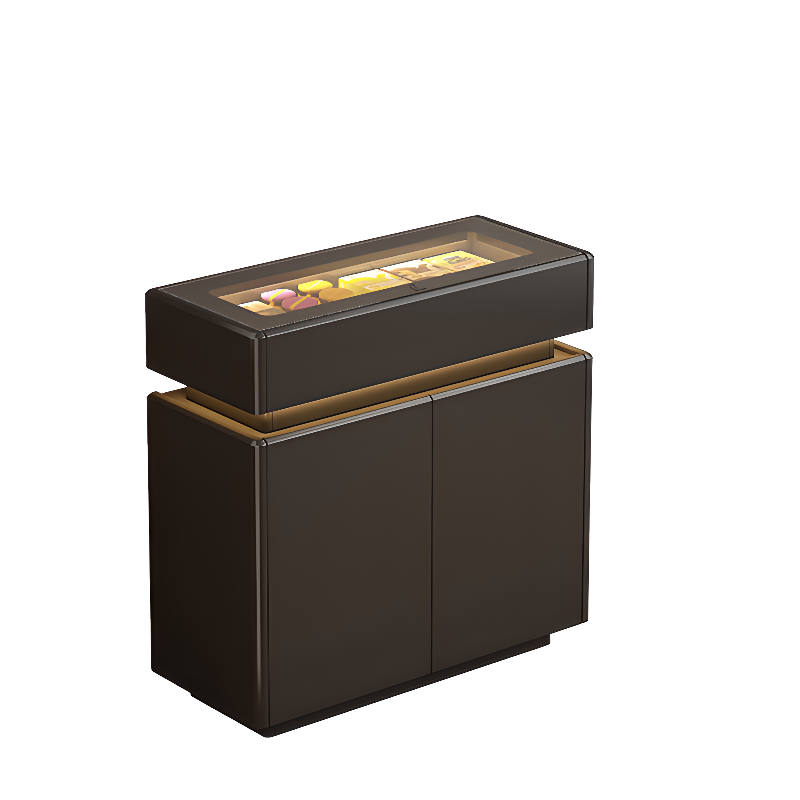 Elegant Sideboard with 8/12 Drawers, Glass Countertop, and Illuminating Lighting