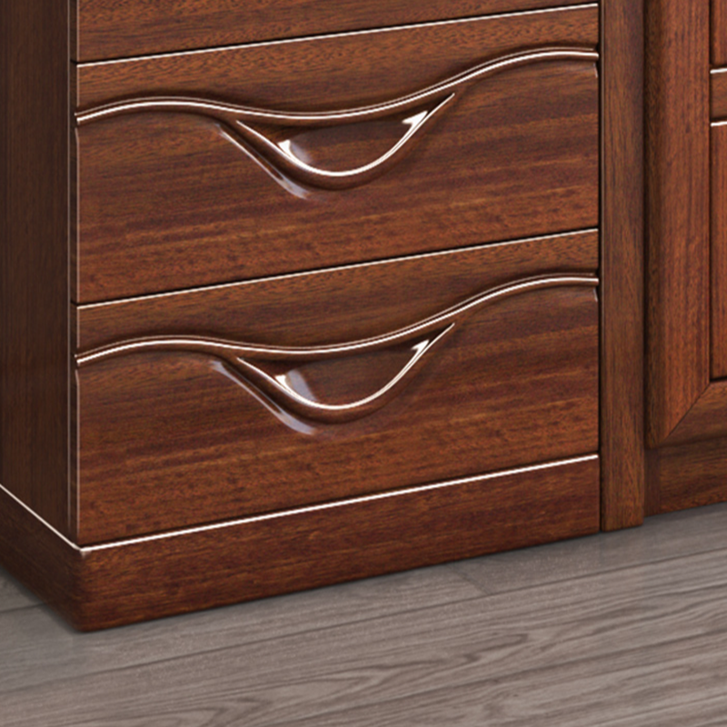 Sepia Modish Wooden Armoire Cabinet with Soft Close Drawer, Soft Close Door, Interior Shelves, and Clothing Rod - image 4