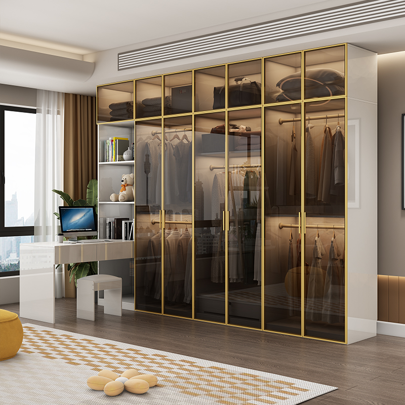 White Trendy Reclaimed Wood Almirah with Soft Close Drawer, Interior Shelves, and Hanging Rod - image 3