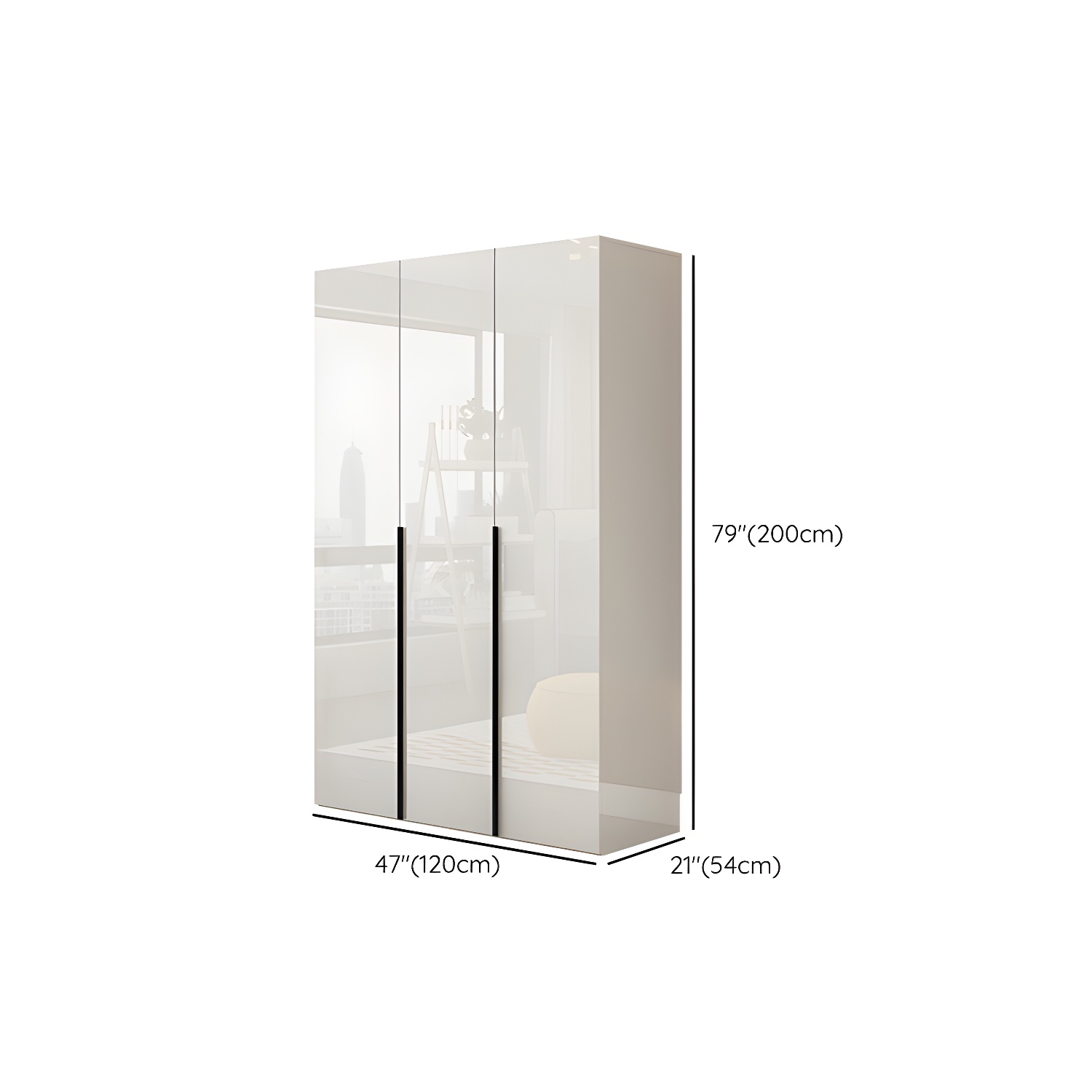 Hinged Wardrobe Armoire with Shelves White Wardrobe Closet for Home - image 11