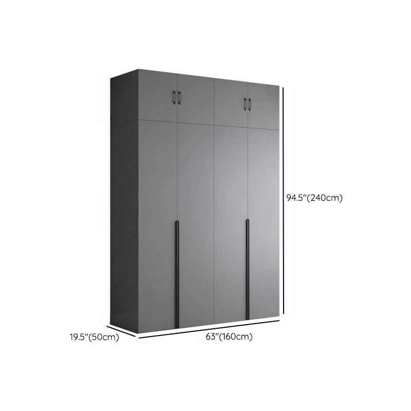 Trendy Dove Grey Wooden Wardrobe with Interior Shelves, Soft Close Door & Hanging Rod - image 29