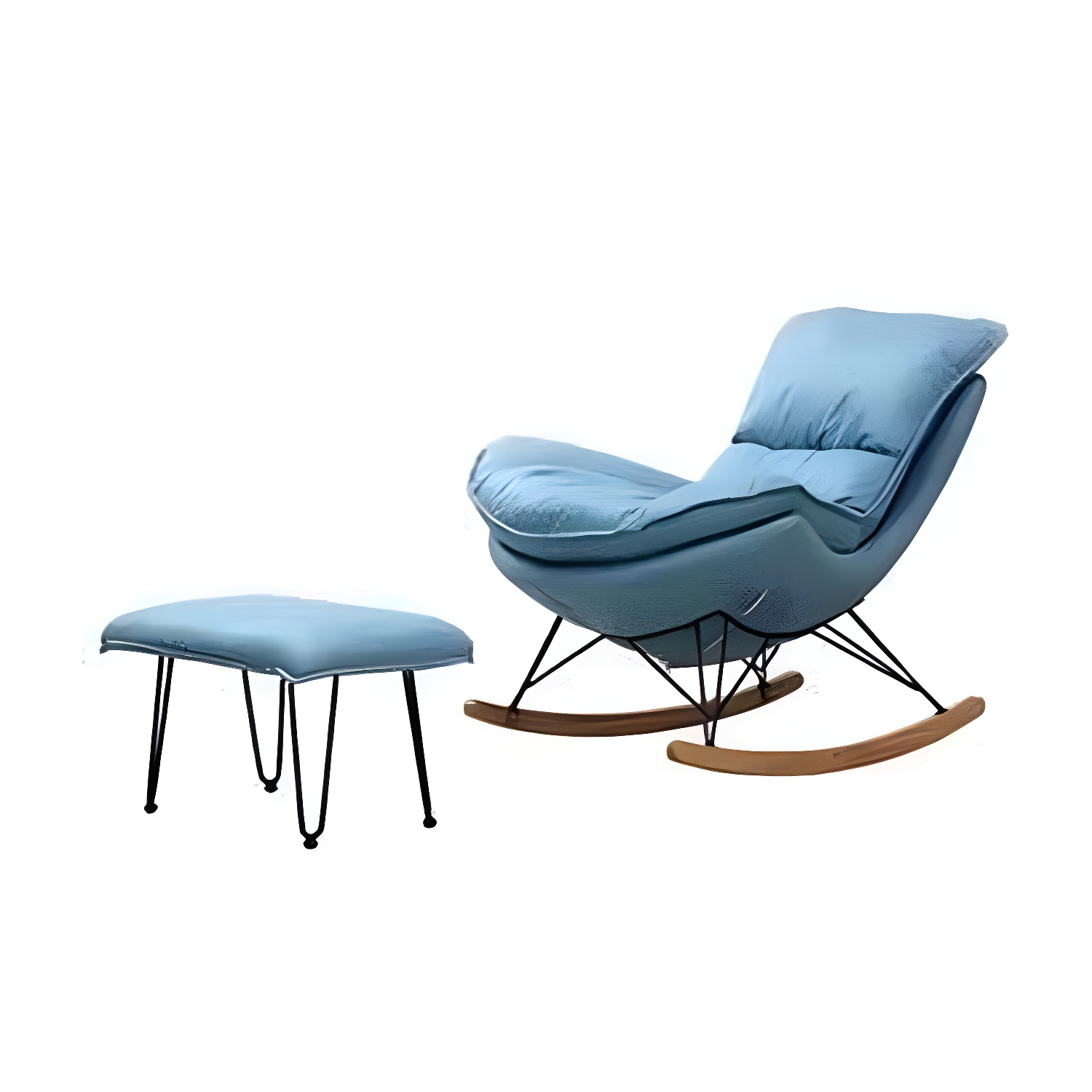 Contemporary Rocking Chair Solid Wood Rocker Chair with Removable Cushions