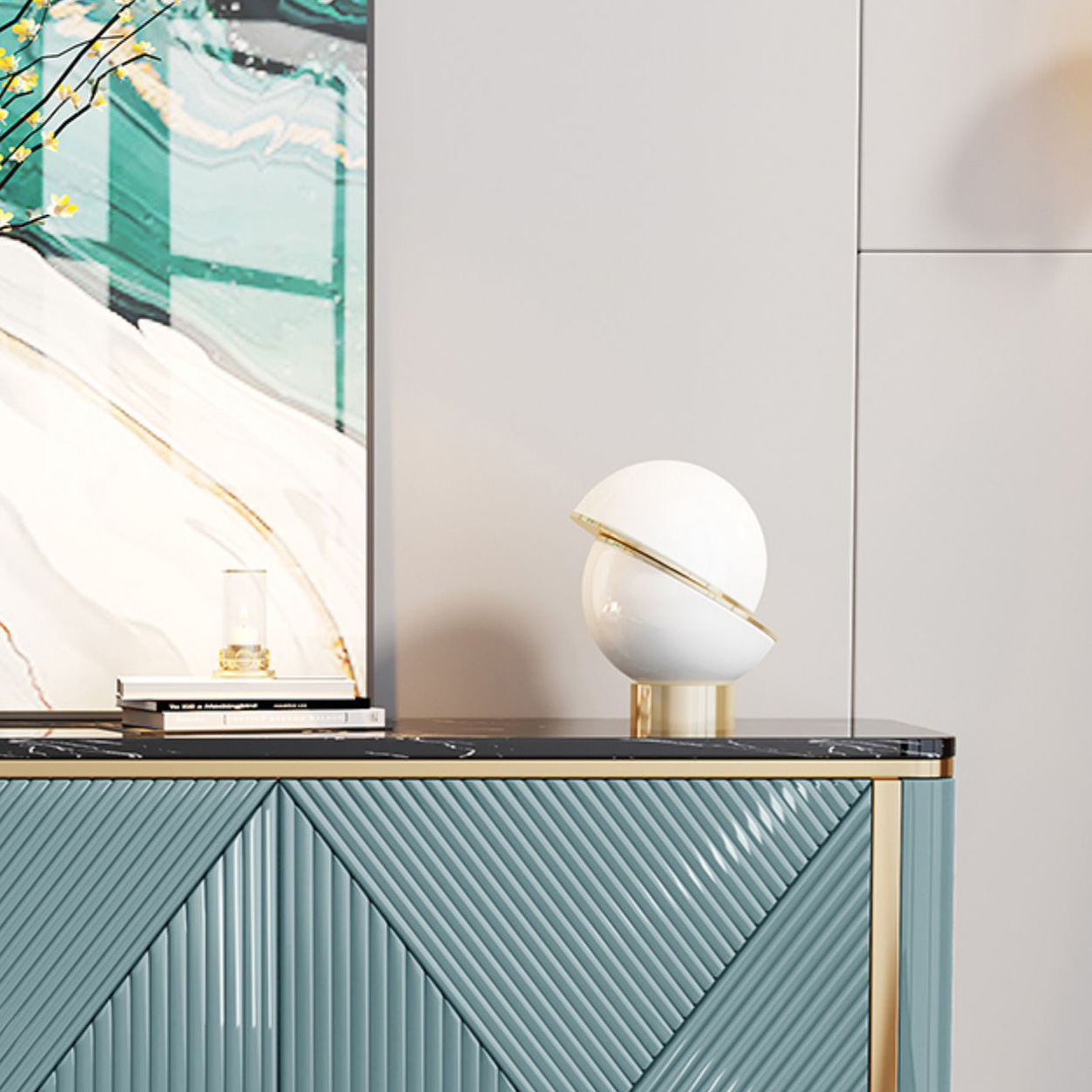 Modern & Contemporary Side Board Stone Credenza with Cabinets - image 6