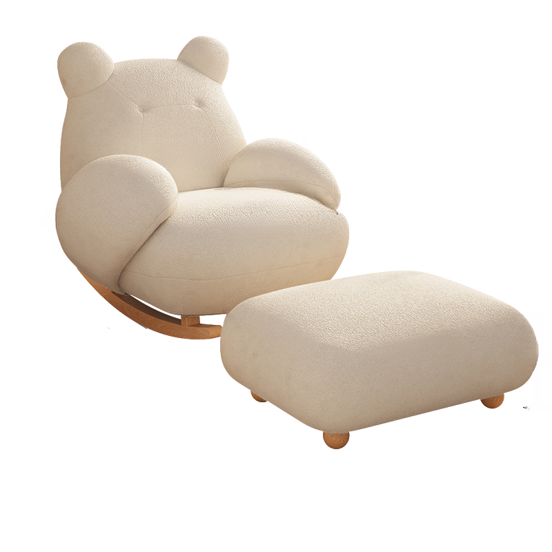 Contemporary Upholstered Rocking Chair with Cushioned Round Arm, Ottoman Included/Not Included - image 20