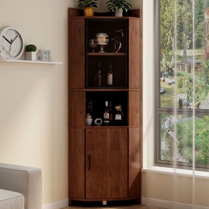 Gray/Wood Grain Unattached Accent Cabinet with Engineered Wood for Living Room - image 5
