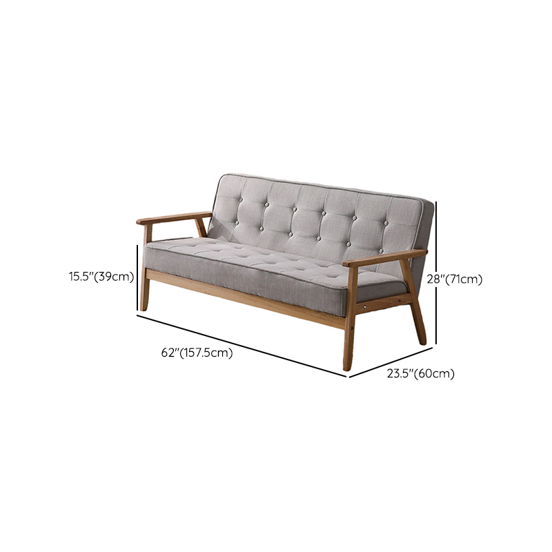 Mid-Century Modern Pine Wood Sofa with Tufted Back and Single Cushion Design - image 25