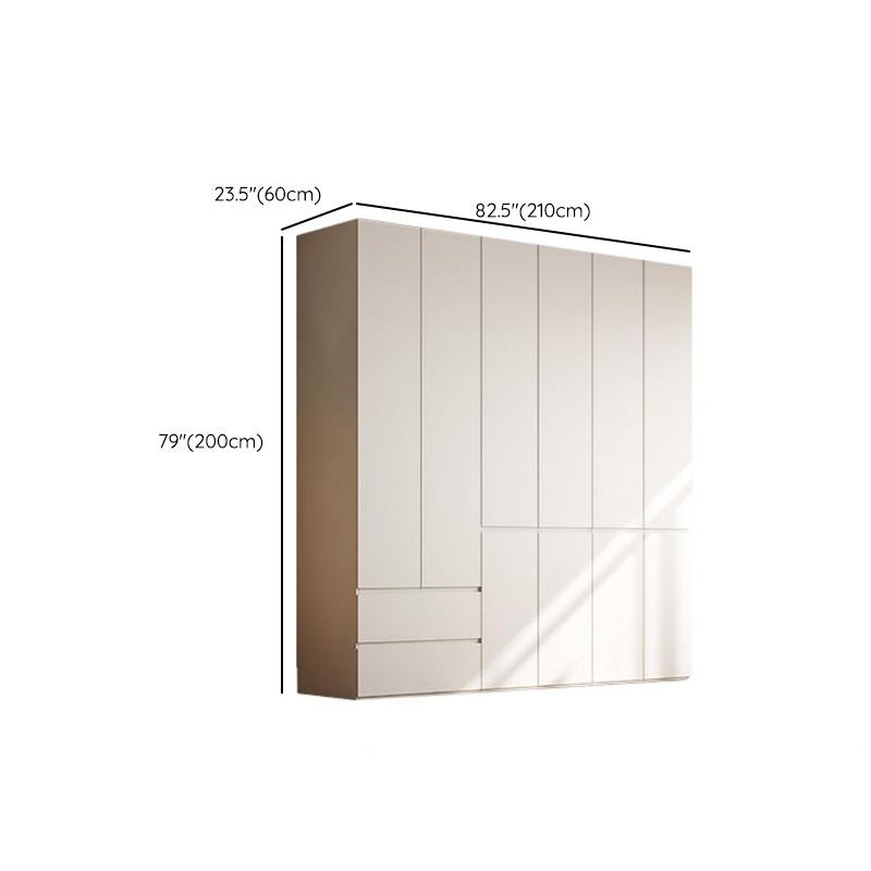 Chalk Modern Natural Wood Standalone Almirah with Soft Close Drawer, Interior Shelves, and Hanging Rod - image 25