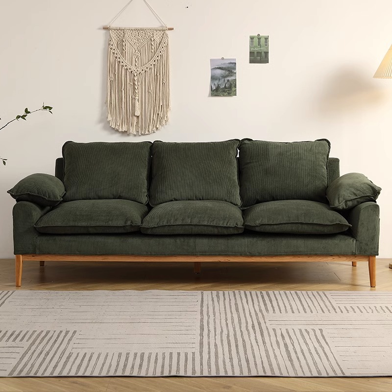 Contemporary Seats 2/1 Person Straight/L-Shaped Horizontal Left Sofa Couch /Chaise with Natural Wood Frame - image 4