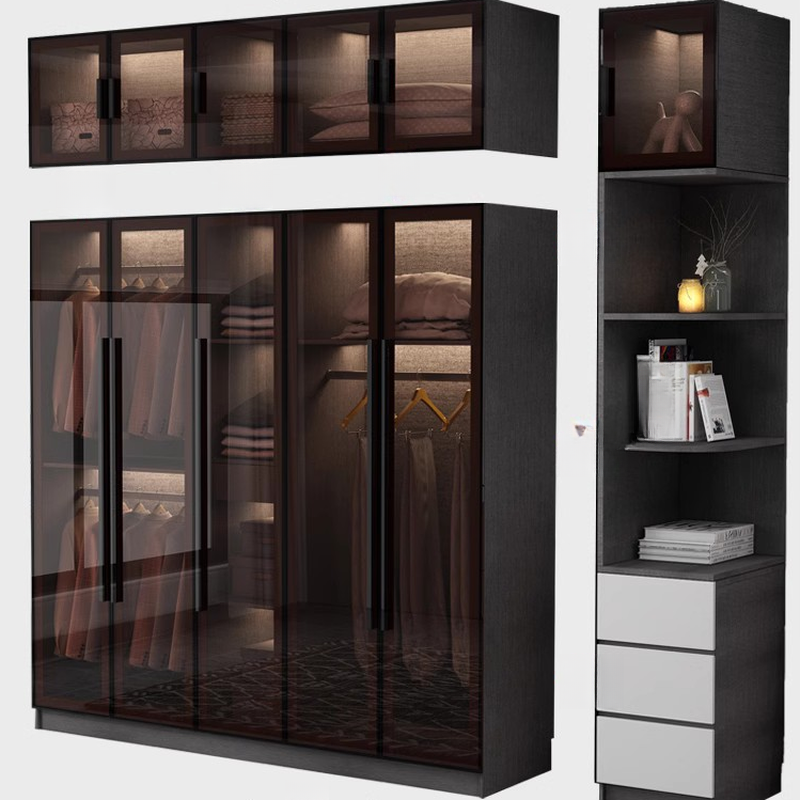 Charcoal Modish Timber Self-supporting Cabinet Armoire with Soft Close Drawer and Door, Hanging Rod - image 6