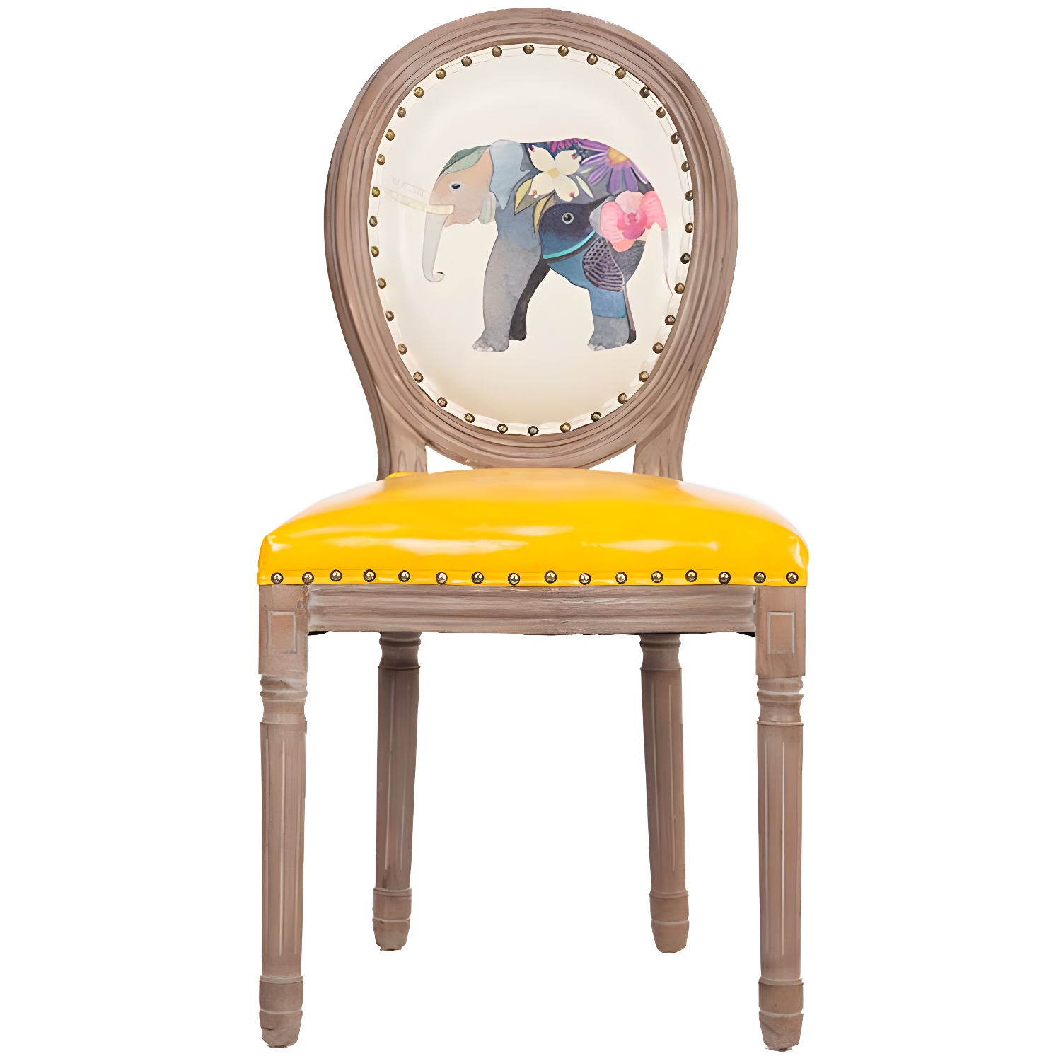 Solid Wood Country Style Dining Room Chair Matte Finish King Louis Back Side Chair - image 16