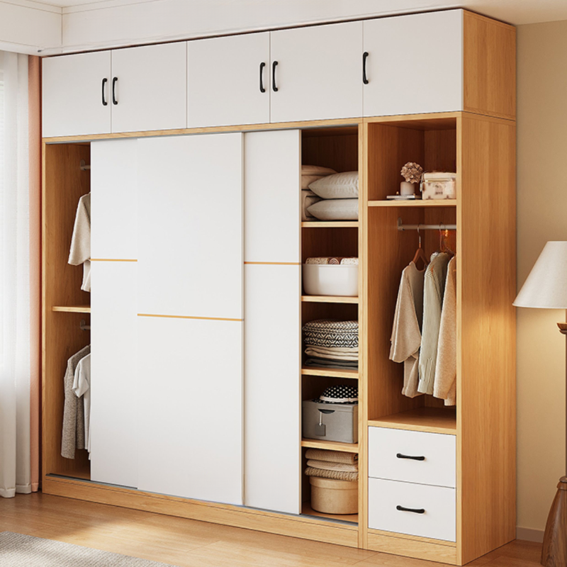 White Modish Wooden Independent Armoire Cabinet with Soft Close Drawer, Soft Close Door, and Interior Shelves