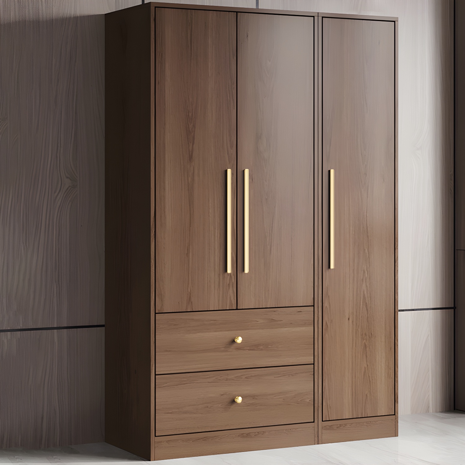 Wood Grain Design Armoires & Wardrobes with Soft Close Door and Storage Space - image 4