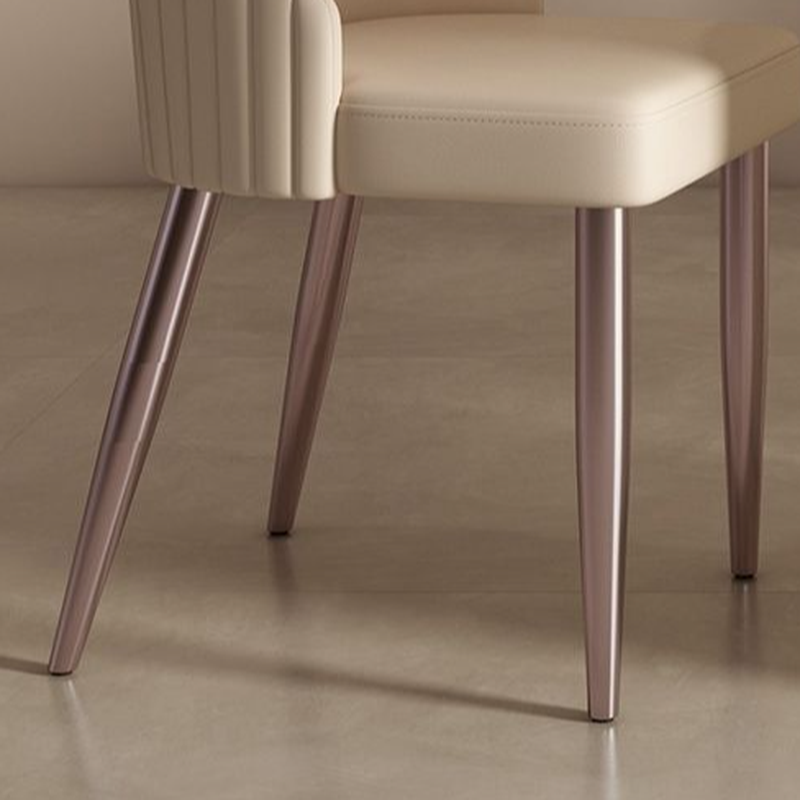 Modern Simple Style Oval Slate Dining Table Set with Dual Footing, Solid Back Panel in Chalk Color - image 8