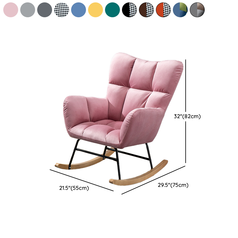 Contemporary Alloy Cushioned Living Room Rocking Chair 2 Piece Set with Footstool & Recessed Arm - image 32
