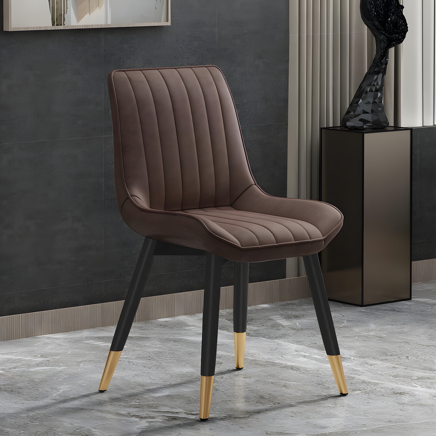 Glam Faux Leather Dining Chair Parsons Chair in Matte Finish for Home - image 20
