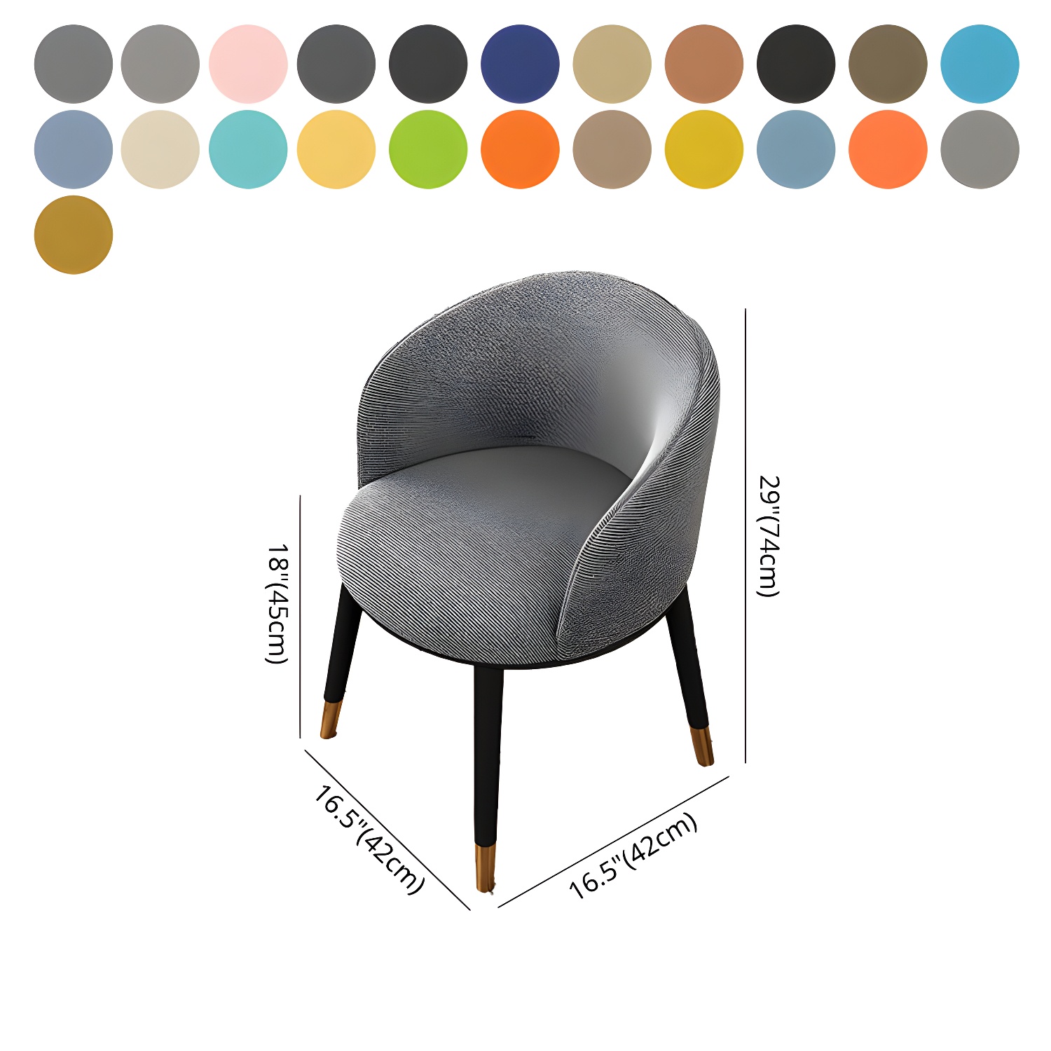 Contemporary Leather Home Arm Chair Solid Back Matte Finish Dining Chair - image 28