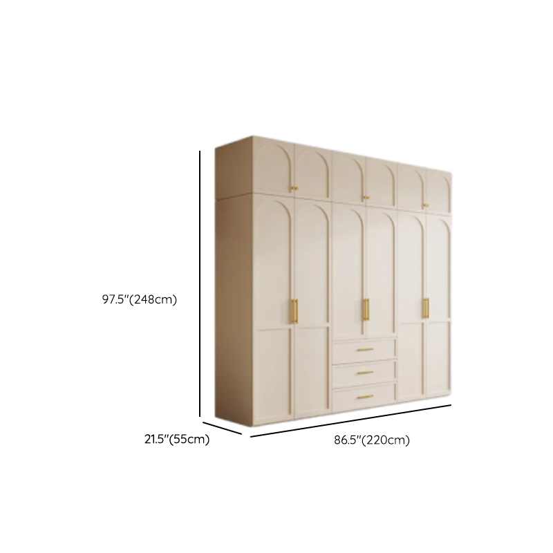 Simplistic White Detached Almirah with 3 Drawers, Interior Shelves, and Hinged Door - image 30