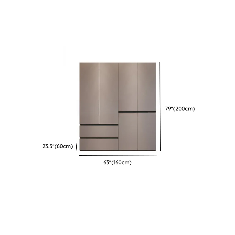 Sand Minimalist Laminate Cabinet Armoire with Soft Close Drawer, Soft Close Door, Interior Shelves, and Clothing Rod - image 9