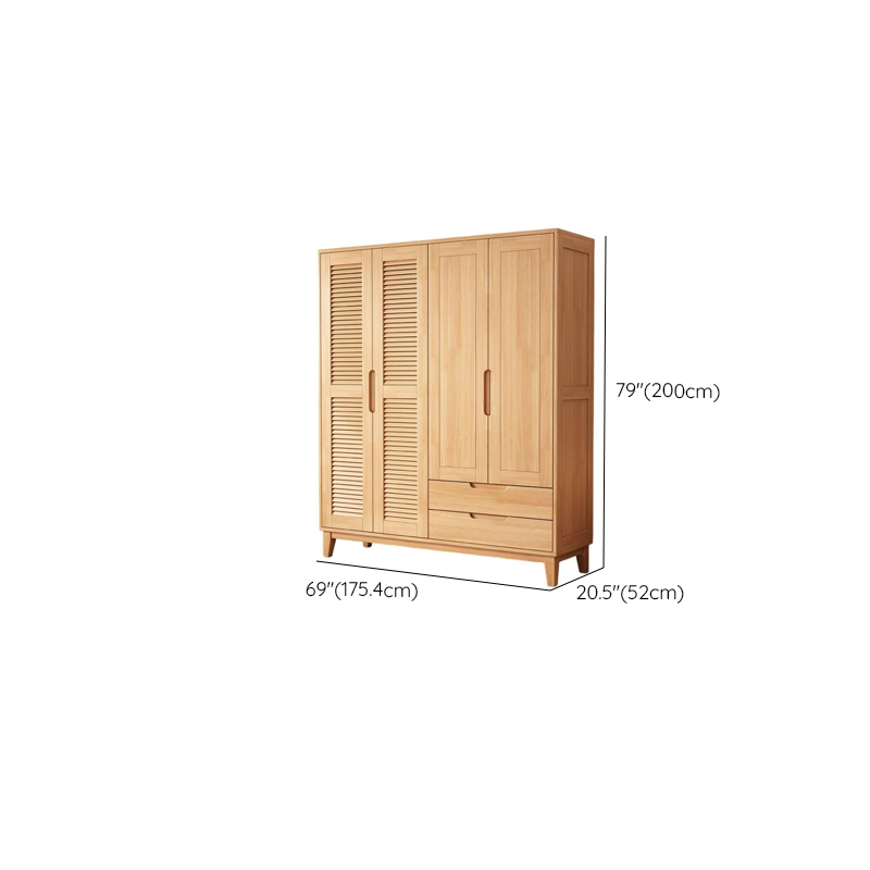 Natural Finish Cabinet Armoire with 2-Drawer - image 10