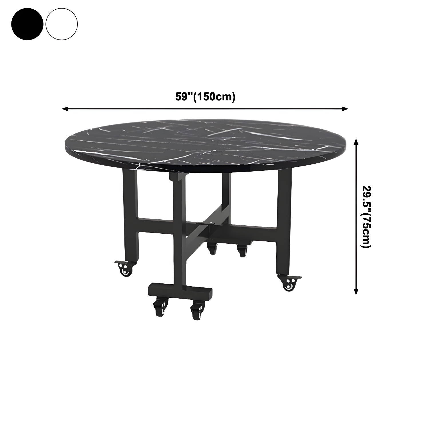 Mid-Century Round Shape Table MDF Folding Standard Dining Table for Kitchen - image 12