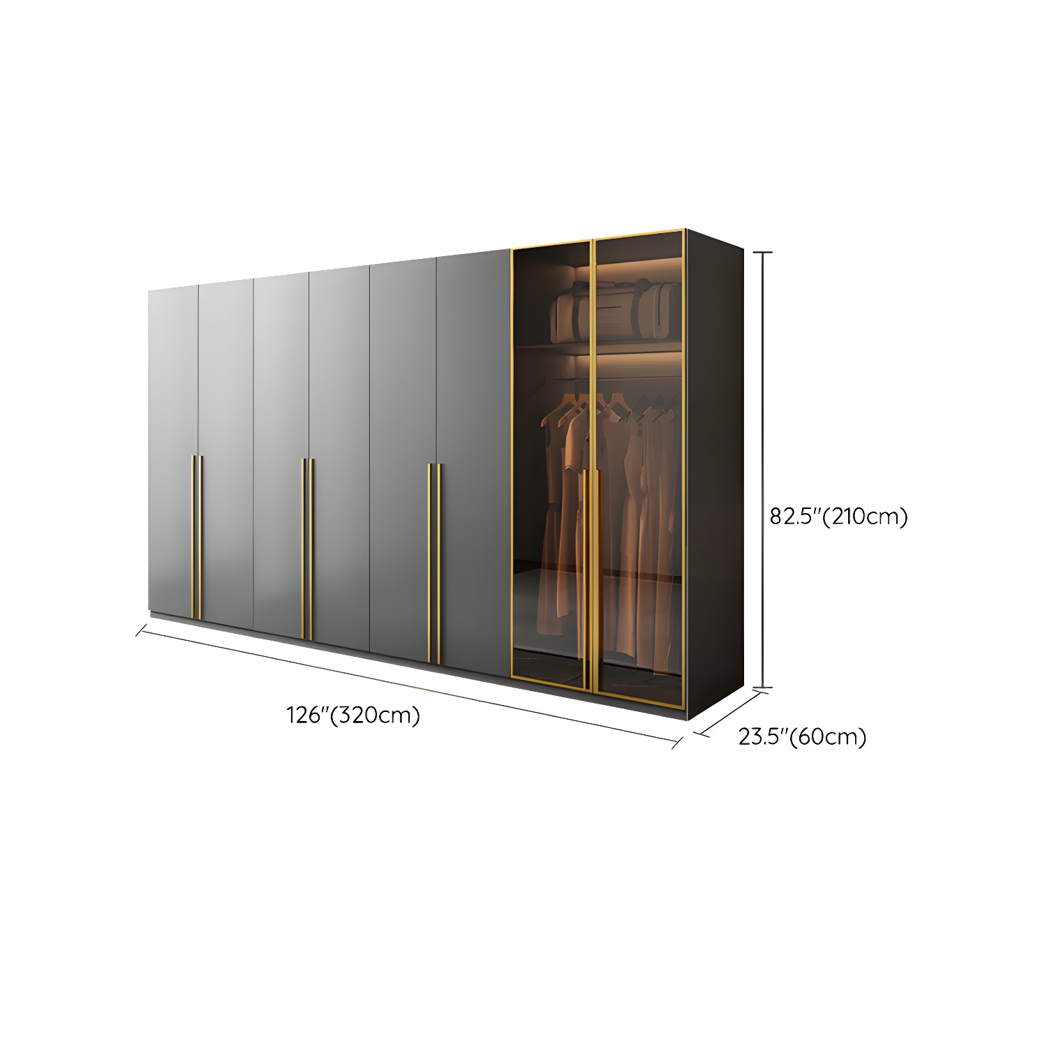 Modern Black Wood Wardrobe Armoire with Soft-Close Drawers & Clothing Rod - image 18