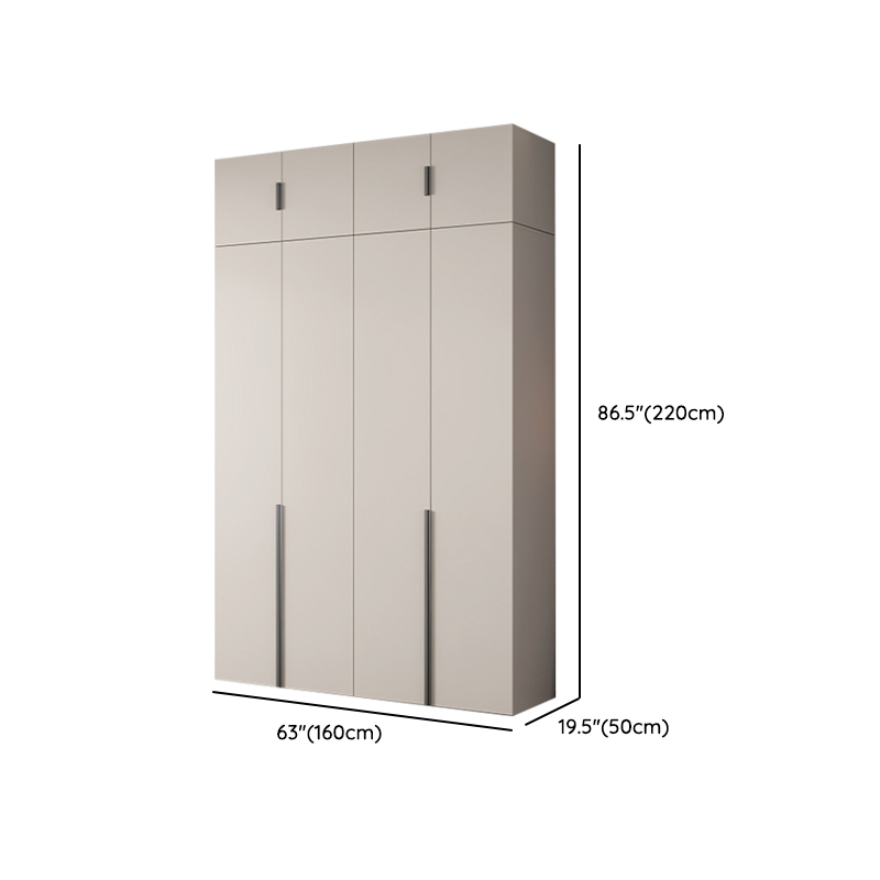 Cream Trendy Timber Standalone Wardrobe Armoire with Soft Close Door, Interior Shelves, and Articulated Mechanism - image 18