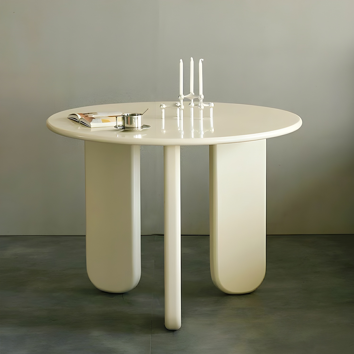 Scandinavian Style Round Dining Table - Wood Top - Standard Height