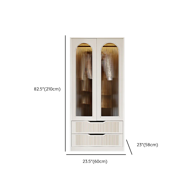Chalk Composite Wood Cabinet Armoire with Soft Close Drawer, Specular Mirror, Soft Close Door, Interior Shelves, and Clothing Rod - image 14