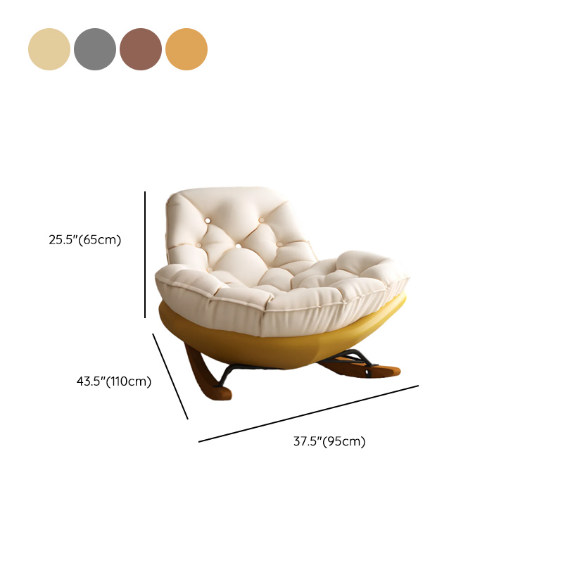 Stationary Upholstered Rocking Chair with Cushioned Rear in a Scandinavian Style, Footstool Included/Not Included - image 29