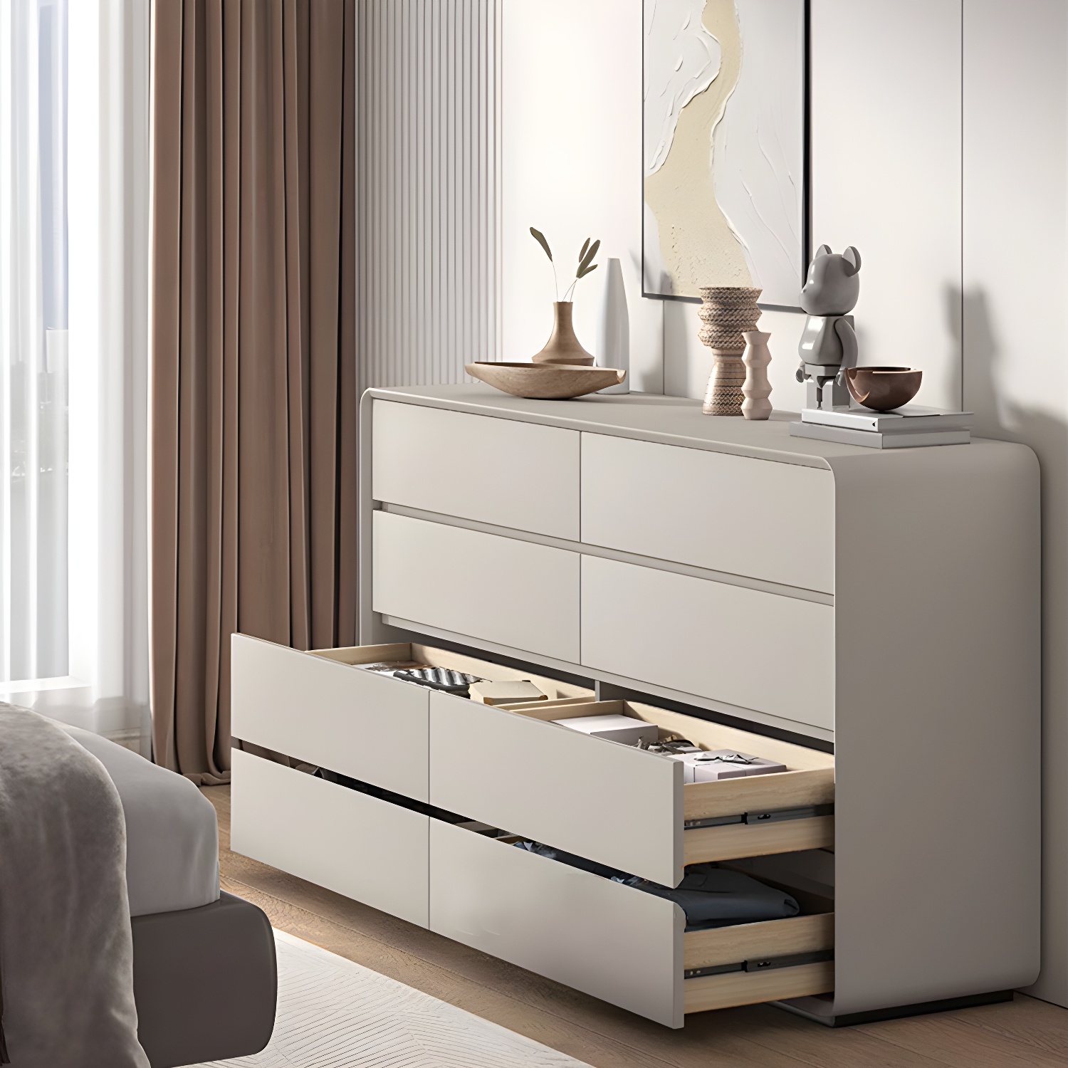 Modern Double Dresser with Drawers - Wood Finish, Horizontal Orientation, No Distressing - image 15