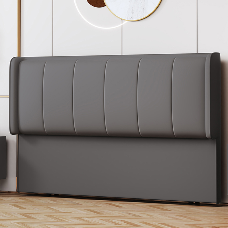 Trendy Panel Headboard in Natural Wood with No Distressing, Rectangle Shape for Full/Queen Bed, Sponge Upholstery Fill, Standard Height