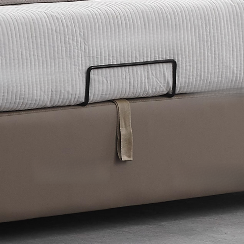 Grey Solid Color Storage Included/Panel Bed for Bedroom