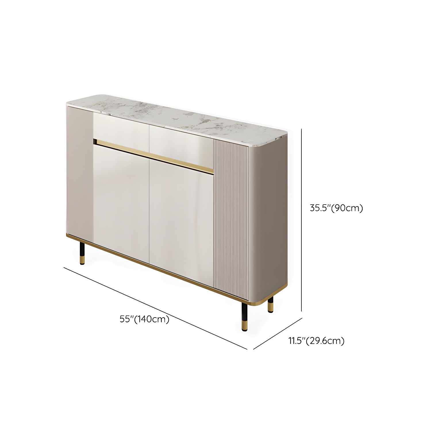 Contemporary Style Engineered Wood Buffet Stand Adjustable Shelving Credenza - image 16