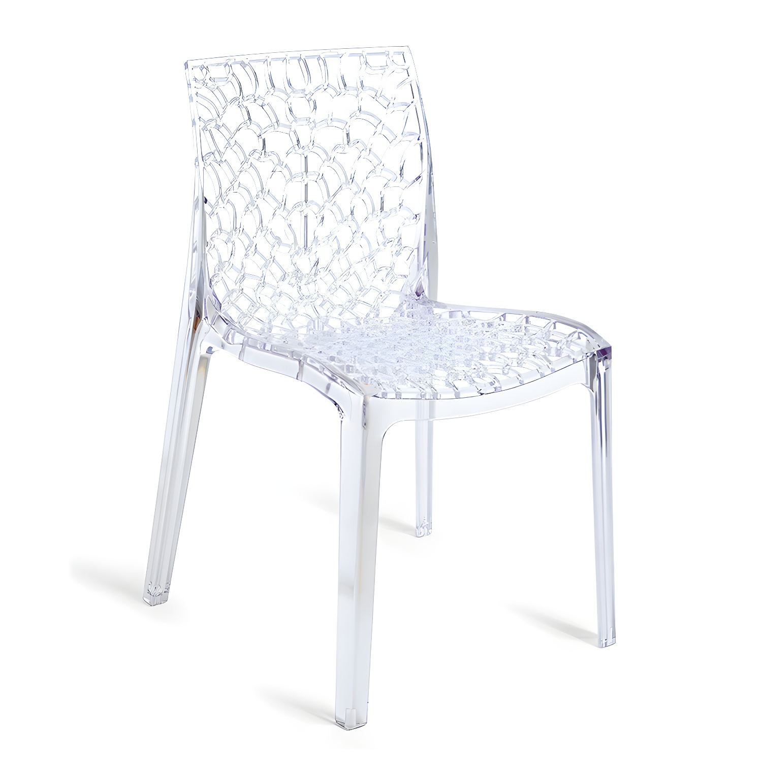 Scandinavian Style Plastic Side Chair with Armless Design Suitable for Kitchen & Dining