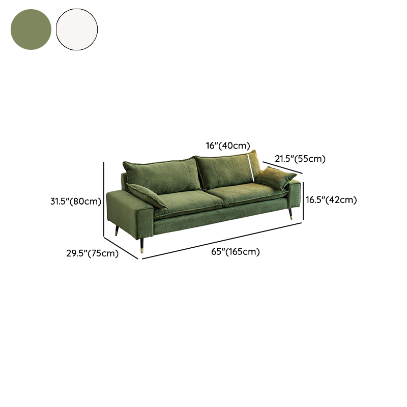 Modern Olive Green/Ink/Lemon Color Solid Color Leather/Corduroy Sofa Couch for Seats 4/Seats 3/Seats 2 - image 18