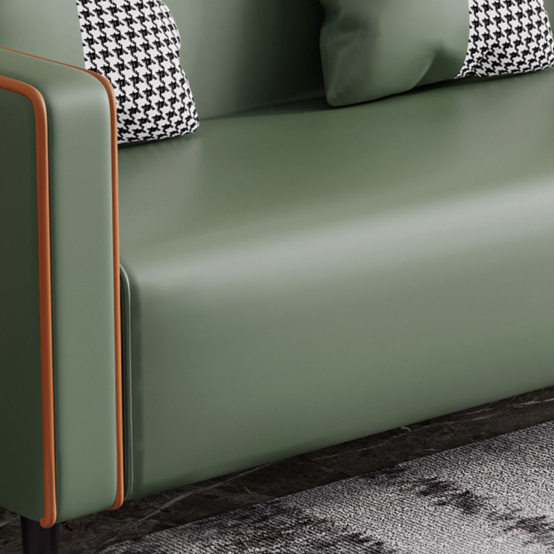 Casual Solid Color Water Resistant Sofa Couch in Grey/Cream/Citrus Color for 3 Person with Square Arm and 3 Pillows - image 12