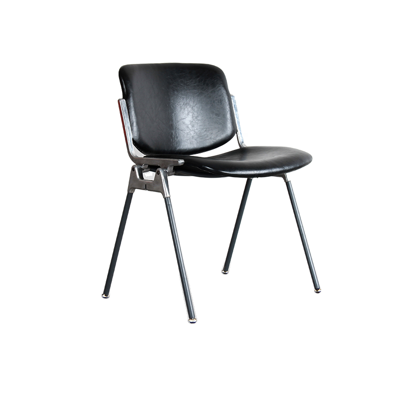 Old School Ventilated Back Armless Chair with Ink/Metallic Metal Legs, Nestable