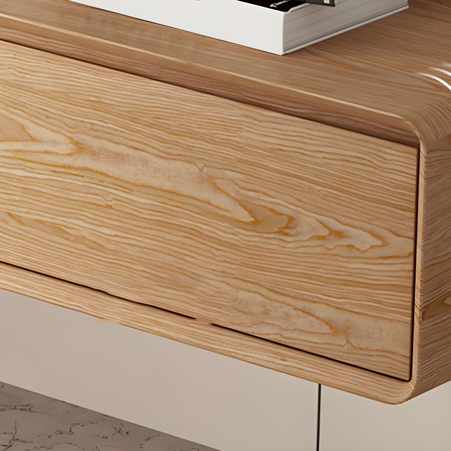 Contemporary Wood Media Console TV Stand in Natural with Drawers - image 7