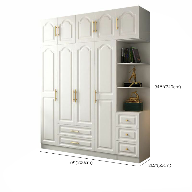 Contemporary Wood Chalk Wardrobe Closet with Interior Shelves&Clothing Rack&3-Drawer/6 Drawers/5-Drawer - image 27