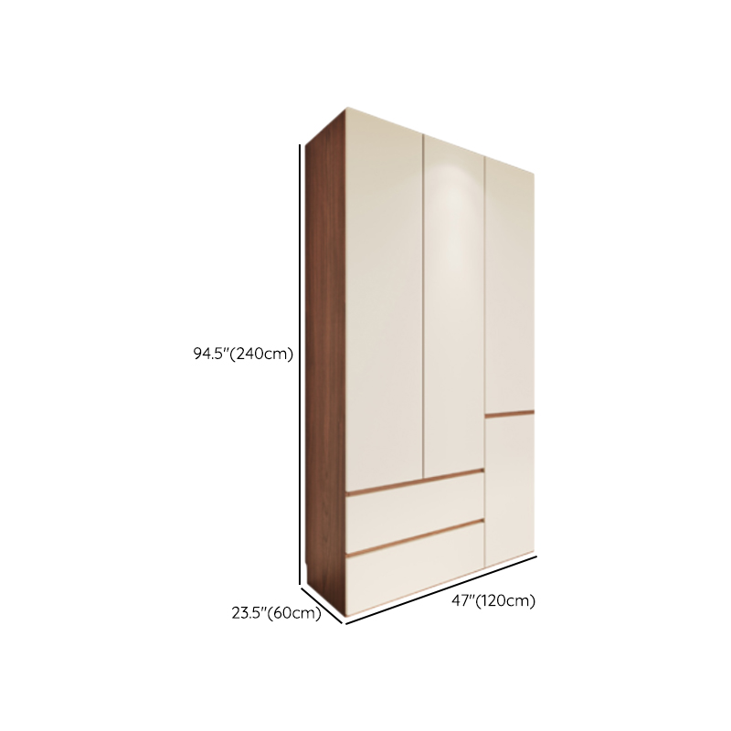 Beige Manufactured Wood Independent Wardrobe Closet with Soft Close Drawer, Soft Close Door, Interior Shelves, and Articulated Door Mechanism - image 11